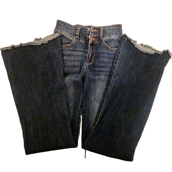 Alter'd State bell bottom y2k jeans with frayed bottom high rise size 26 - Picture 3 of 15